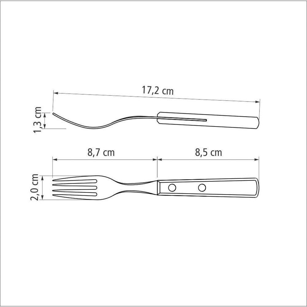 Garfo Para Sobremesa Tramontina Em Aço Inox E Cabo Em Madeira Polywood Vermelho Tramontina - 2