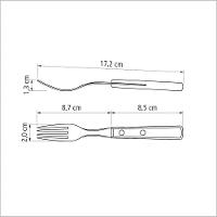 Garfo Para Sobremesa Tramontina Em Aço Inox E Cabo Em Madeira Polywood Vermelho Tramontina - 2