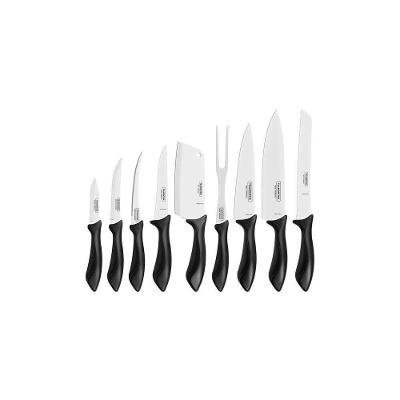 Jogo De Facas Affilata Com Lâmina Em Aço Inox E Cabo De Polipropileno Preto 9 Peças