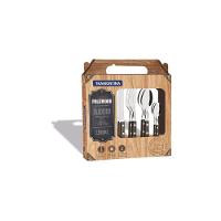 Faqueiro Tramontina Polywood Com Lâminas Em Aço Inox E Cabos De Madeira Castanho 24 Peças Tramontina - 1