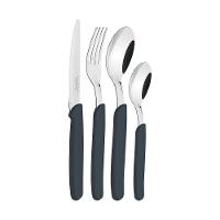 Faqueiro Carmel Com Lâminas Em Aço Inox E Cabos De Polipropileno Natural Escuro 24 Peças - 3