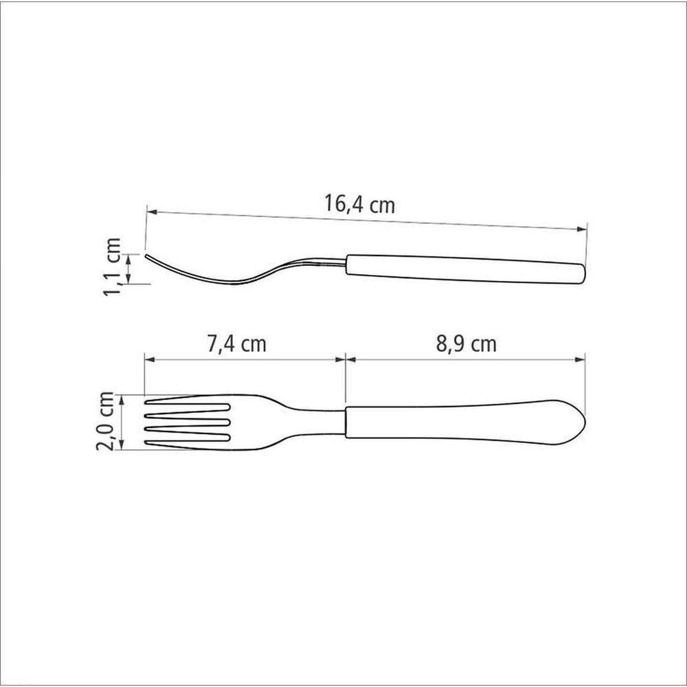 Garfo Para Sobremesa Tramontina Leme Com Lâmina Em Aço Inox E Cabo De Polipropileno Preto Tramontina - 3
