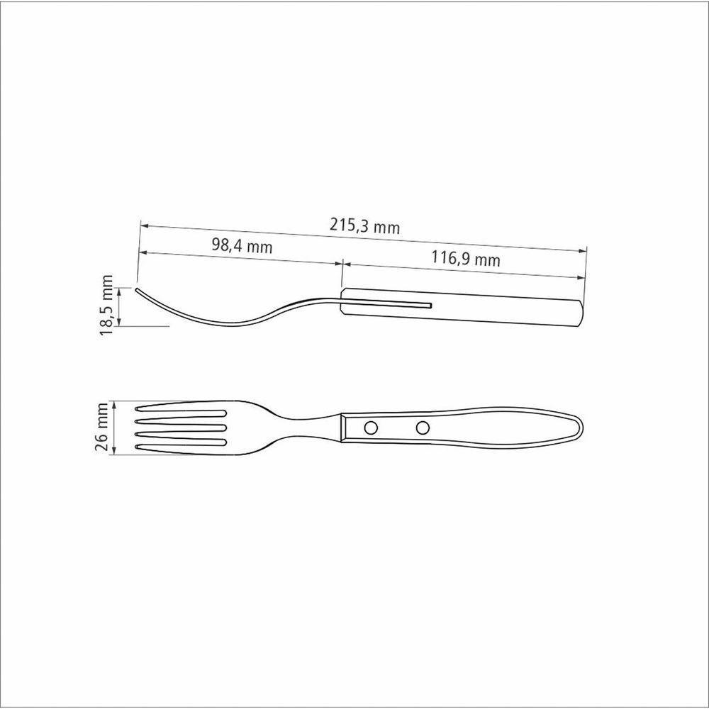 Garfo Jumbo Tramontina Com Lâmina Em Aço Inox E Cabo Em Madeira Polywood Castanho Tramontina - 3