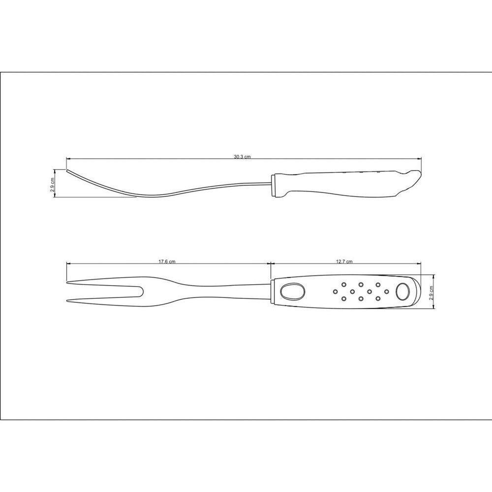 Garfo Trinchante Tramontina Utilitá Em Aço Inox Com Cabo De Polipropileno Vermelho Tramontina - 3