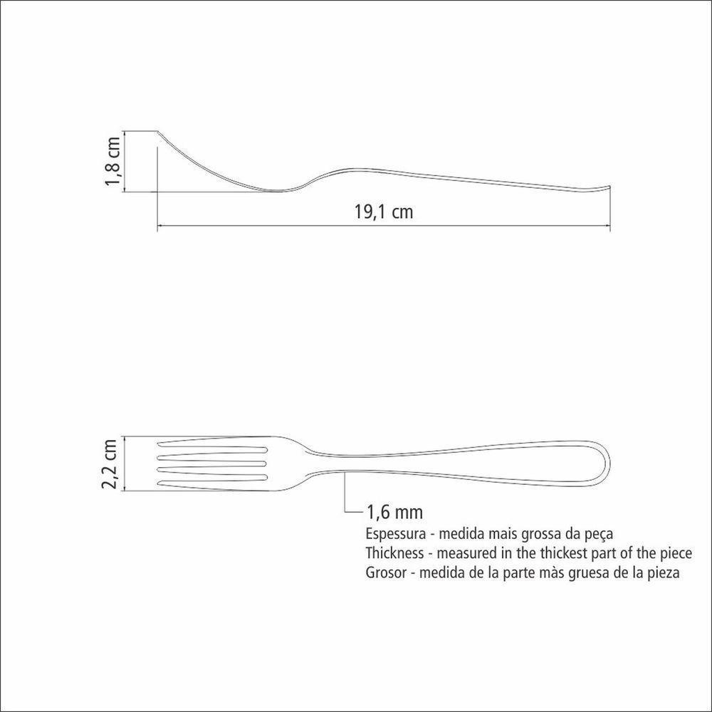 Garfo De Mesa Tramontina Angra Em Aço Inox Tramontina - 4