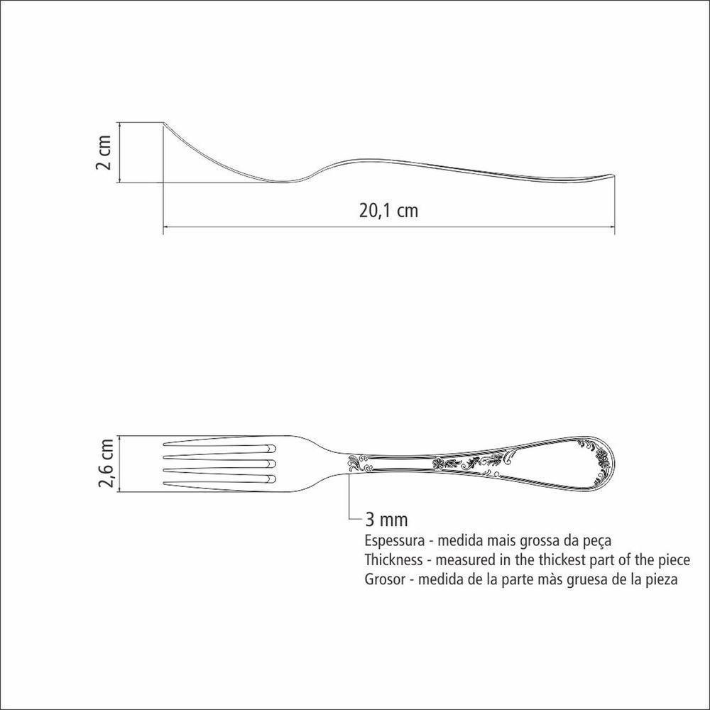 Garfo De Mesa Tramontina Renascença Em Aço Inox Tramontina - 2