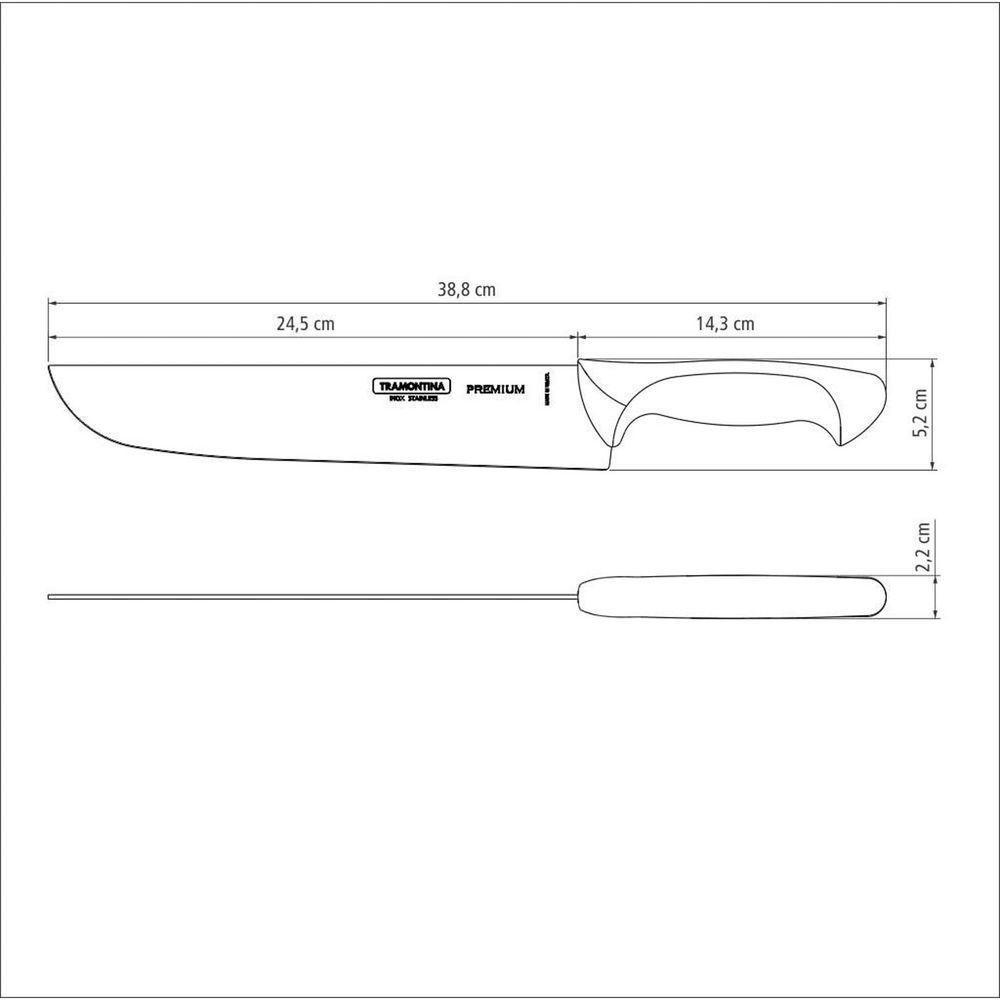 Faca Chef Tramontina Premium Com Lâmina Em Aço Inox E Cabo De Polipropileno Branco 10" Tramontina - 2