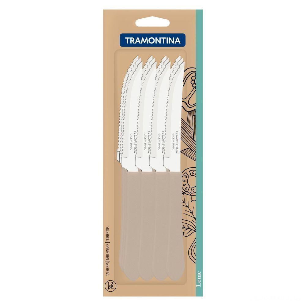 Conjunto De Facas Para Churrasco Tramontina Leme Em Aço Inox E Cabo Cinza 12 Peças Tramontina - 2