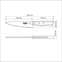 Faca Peixeira E Cozinha Tradicional Com Lâmina Em Aço Inox E Cabo Em Madeira Natural 6" - 3