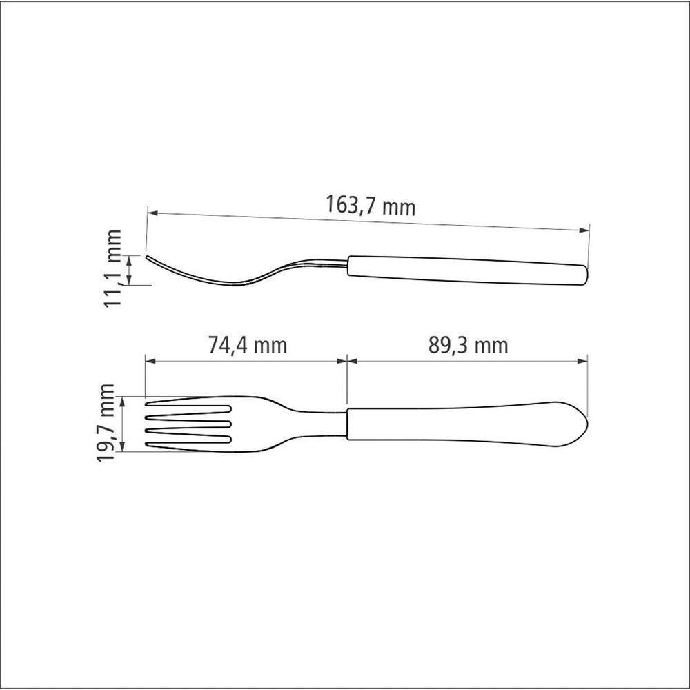 Garfo Para Sobremesa Leme Com Lâmina Em Aço Inox E Cabo De Polipropileno Vermelho - 2