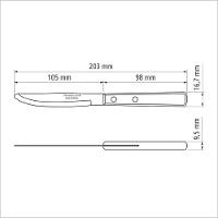 Faca De Mesa Tramontina 4" Em Aço Inox E Cabo Em Madeira Polywood Vermelho Tramontina - 3