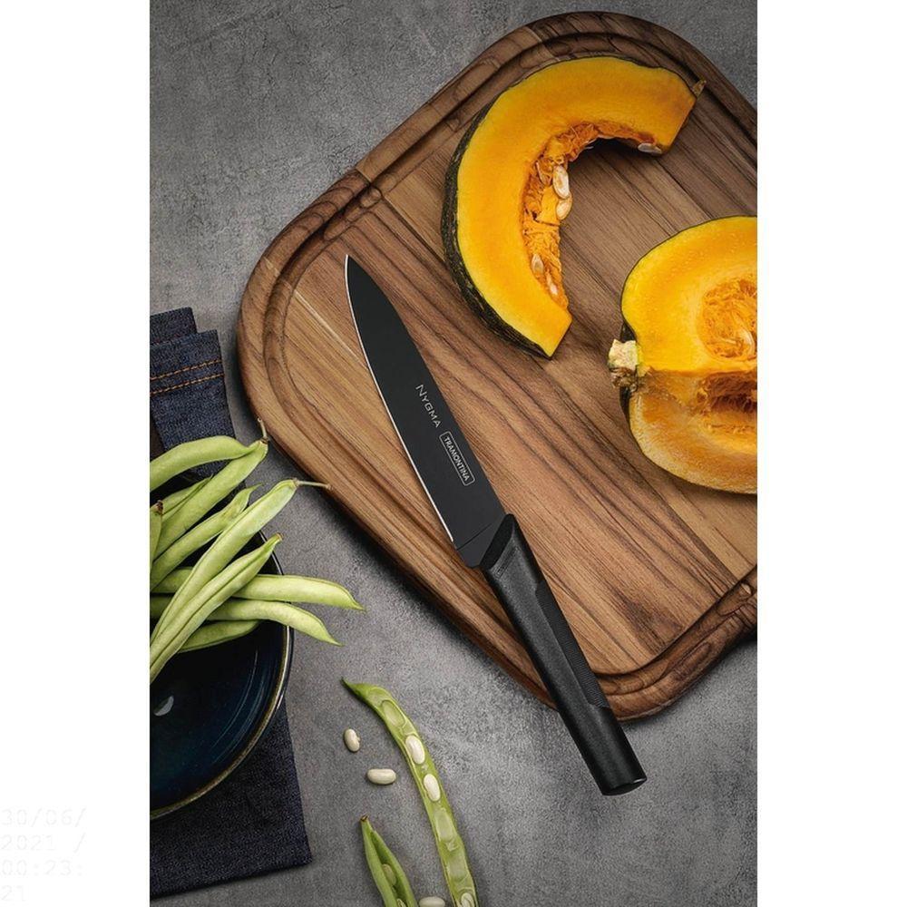 Faca Utility Nygma Com Lâmina Em Aço Inox E Cabo De Polipropileno Texturizado Preto 6" - 2