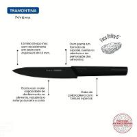 Faca Utility Nygma Com Lâmina Em Aço Inox E Cabo De Polipropileno Texturizado Preto 6"