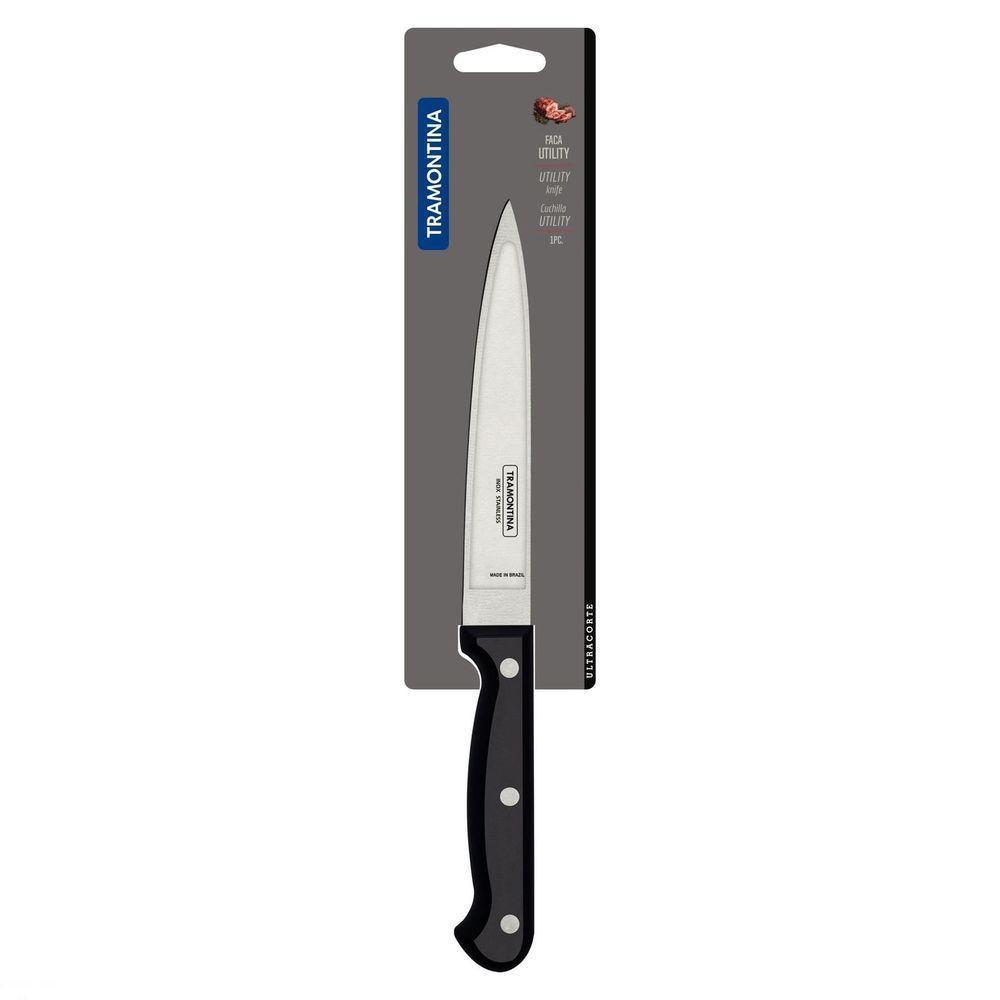 Faca Utility Ultracorte Com Lâmina Em Aço Inox E Cabo De Polipropileno Preto 6" - 2