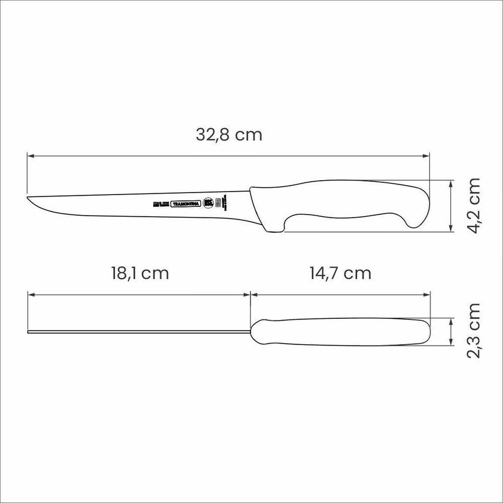 Faca Para Desossar Profissional Com Lâmina Em Aço Inox E Cabo Em Polipropileno Vermelho 7 - 2
