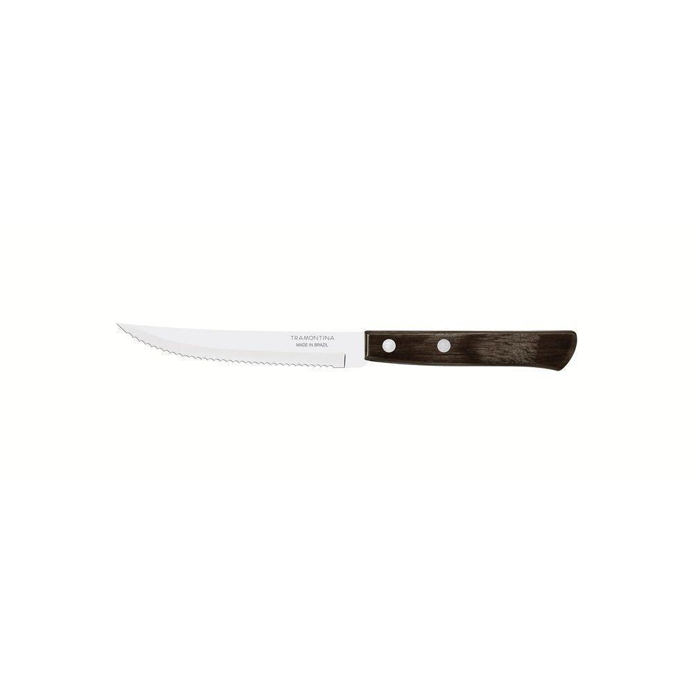 Faca Para Churrrasco 5" Tramontina Em Aço Inox E Cabo Madeira Polywood Castanho Tramontina - 1