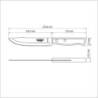Faca Para Cozinha Tradicional Com Lâmina Em Aço Inox E Cabo Em Madeira Natural 6" - 3