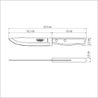 Faca Para Cozinha Tradicional Com Lâmina Em Aço Inox E Cabo Em Madeira Natural 6" - 4