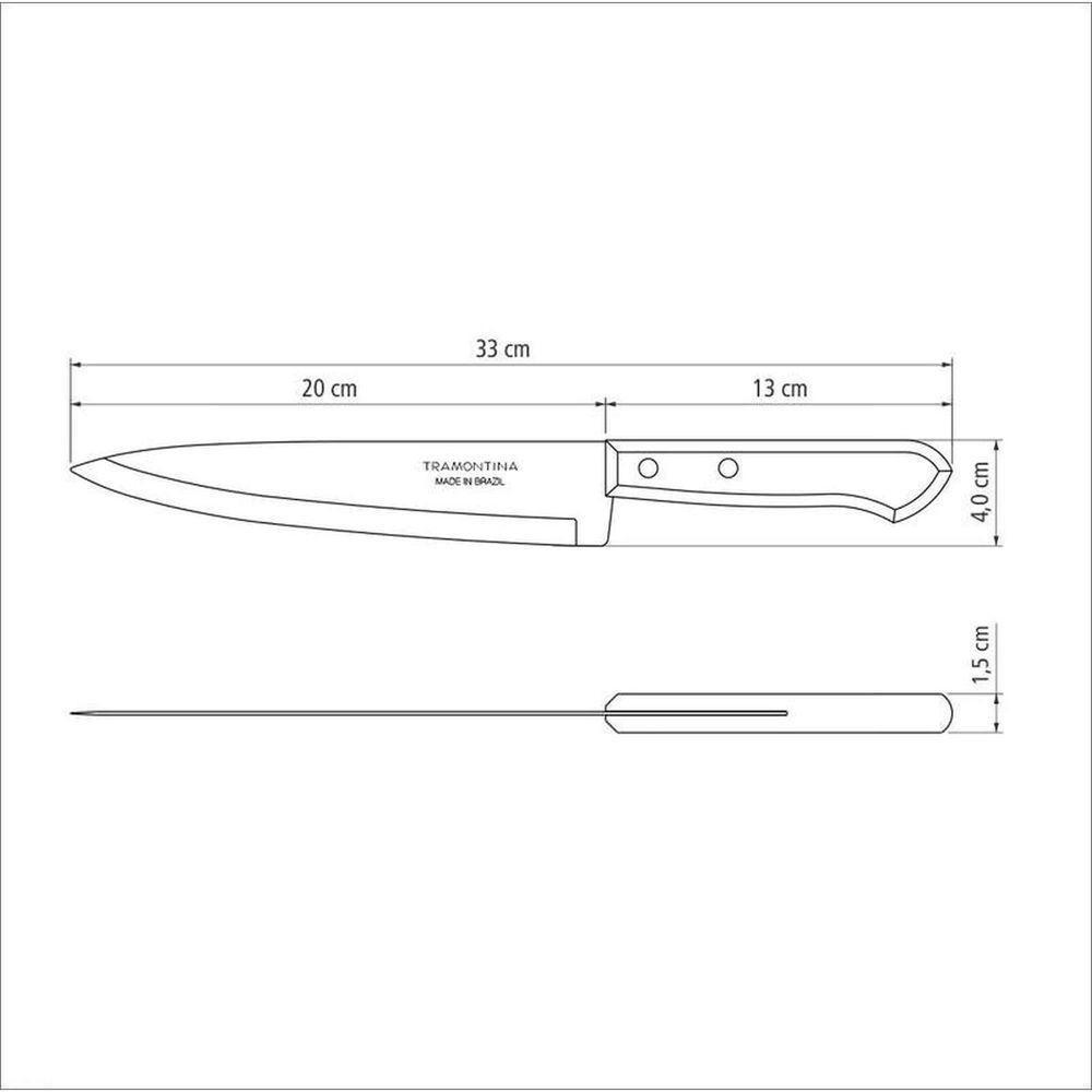 Faca Peixeira Tramontina Dynamic Com Lâmina De Aço Inox E Cabo De Madeira 8" Tramontina - 2
