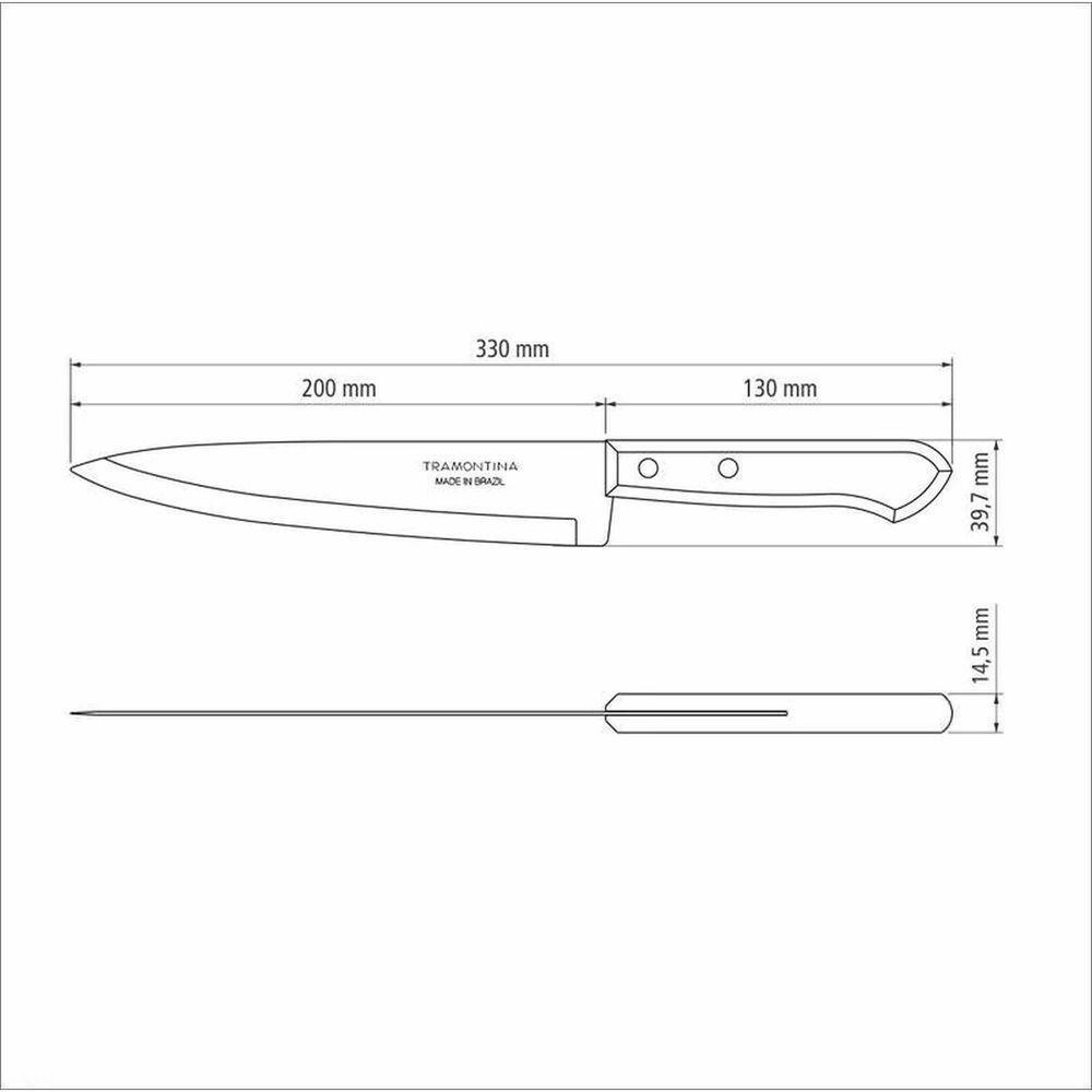 Faca Peixeira Tramontina Dynamic Com Lâmina De Aço Inox E Cabo De Madeira 8" Tramontina - 3