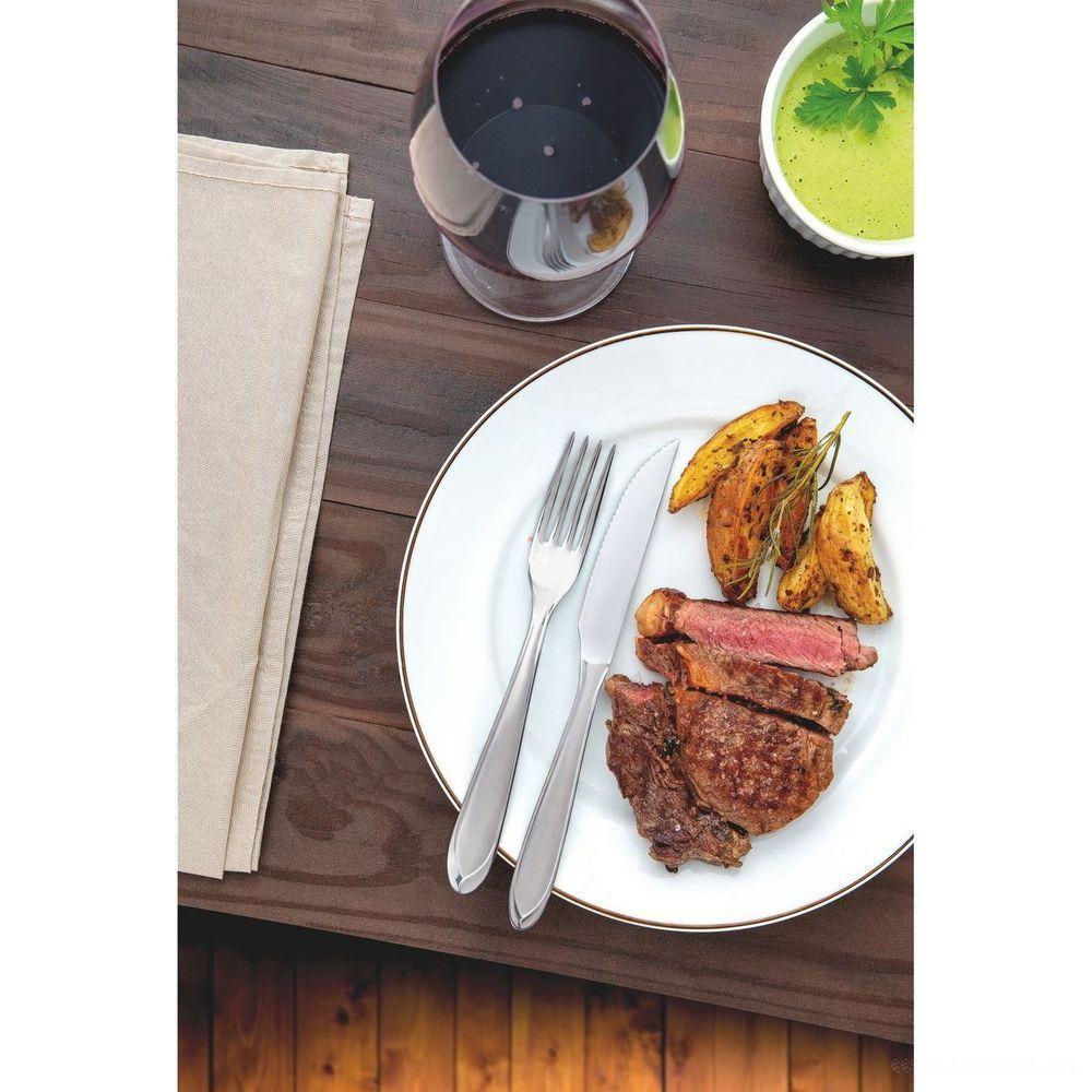 Faqueiro Laguna Em Aço Inox Com Facas Para Churrasco Acabamento Em Brilho 24 Peças - 3