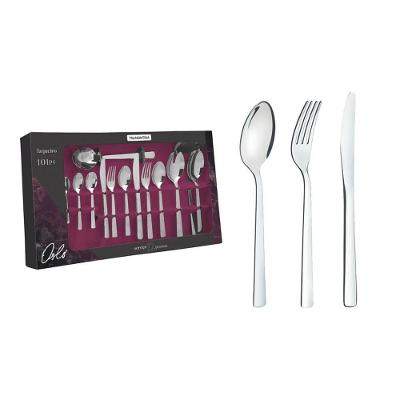 Faqueiro Tramontina Oslo Em Aço Inox Com Facas De Mesa Acabamento Alto Brilho 101 Peças Tramontina