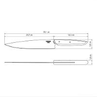 Faca Utility Tramontina Verttice Com Lâmina Em Aço Inox E Cabo De Madeira Natural 8" Tramontina