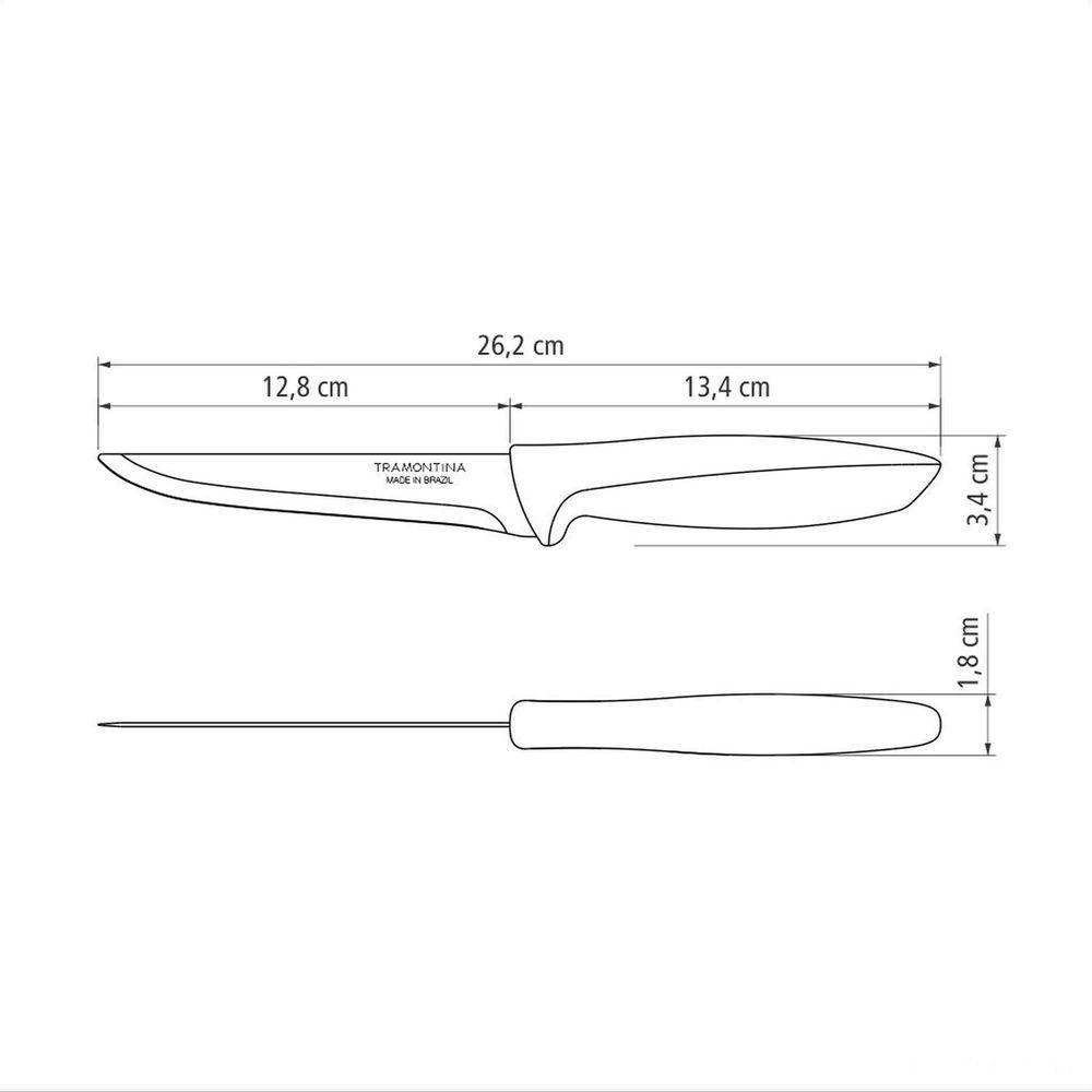 Faca Para Desossar Tramontina Plenus Cabo De Polipropileno Preto 5" Tramontina - 3