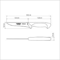 Faca Para Desossar Premium Com Lâmina Em Aço Inox E Cabo De Polipropileno Branco 5" - 2