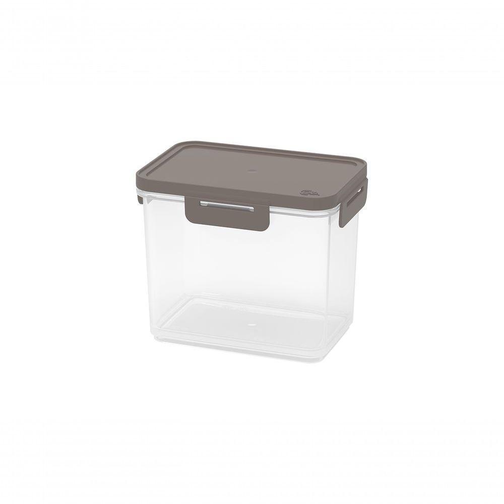 Pote Hermético 600 Ml Retangular Plástico Cor Warm Gray Linha Hug Coza - 1