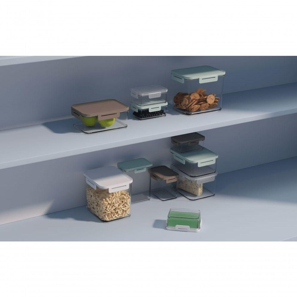 Pote Hermético 1,1 L Retangular Plástico Cor Branco Linha Hug Coza - 2