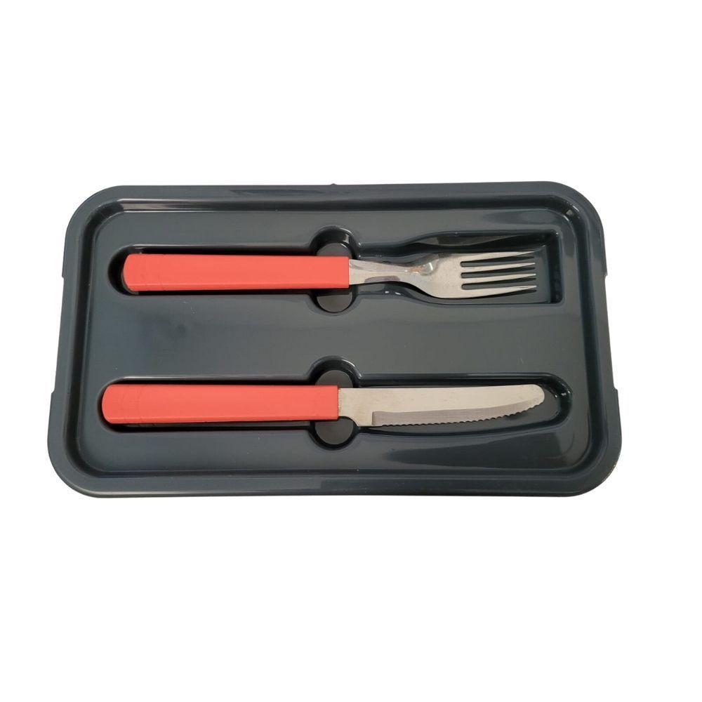 Marmita Fit Dupla 1,3l Salmão Com Talher - Unitermi - 3