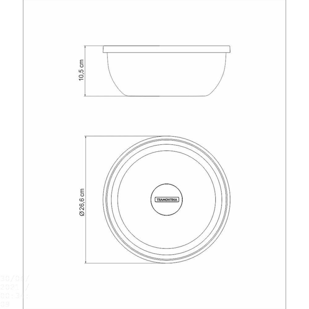 Pote Tramontina Freezinox Redondo Em Aço Inox Com Tampa Plástica 25 Cm 4,2 L Tramontina - 5