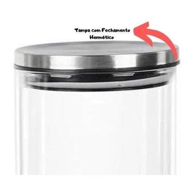 Pote De Vidro Borossilicato Com Tampa Hermético 370Ml