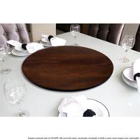Prato Giratório Centro De Mesa Madeira Castanho 70Cm