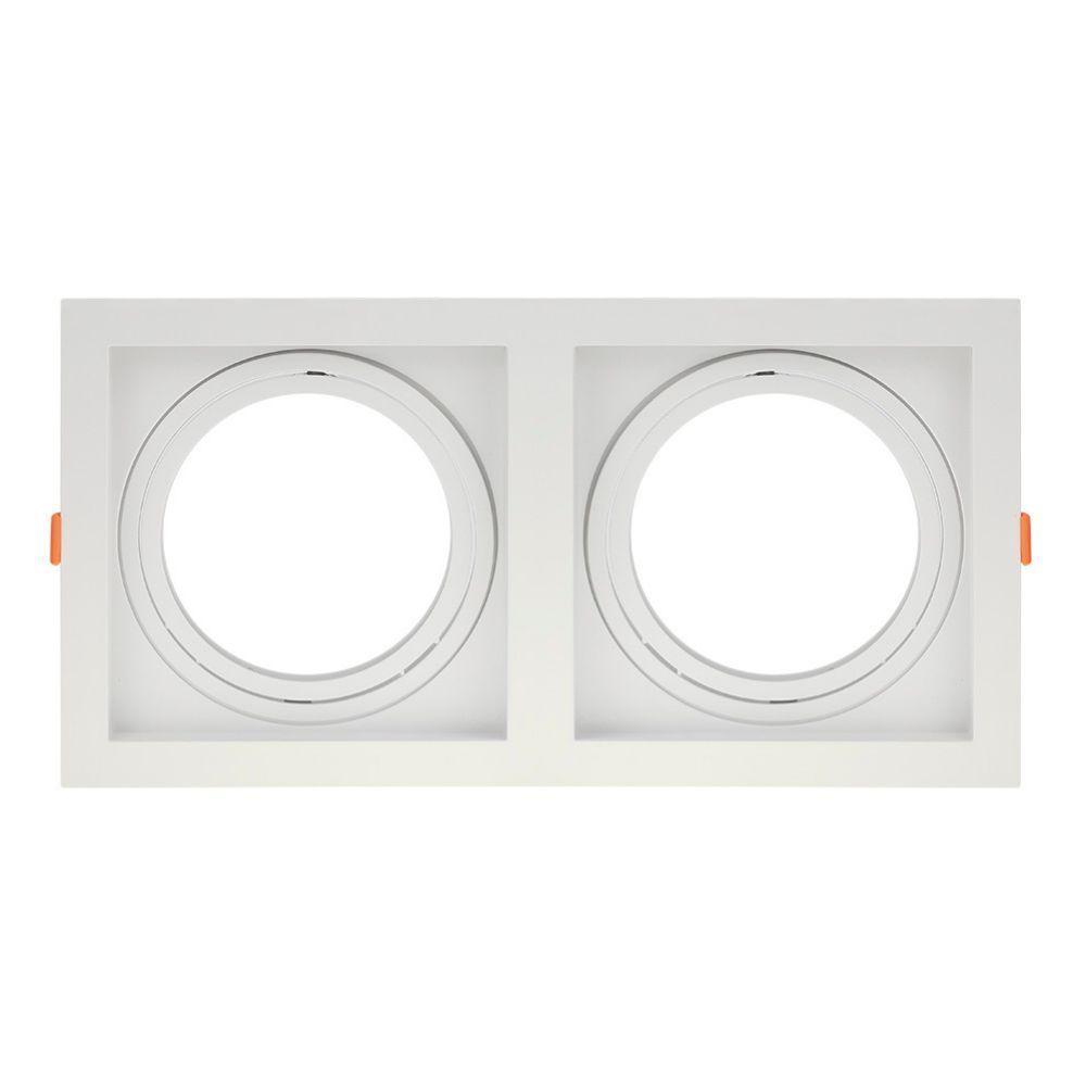 Spot De Embutir Quadrado Recuado Duplo Ar111 Direcionável Branco - 1