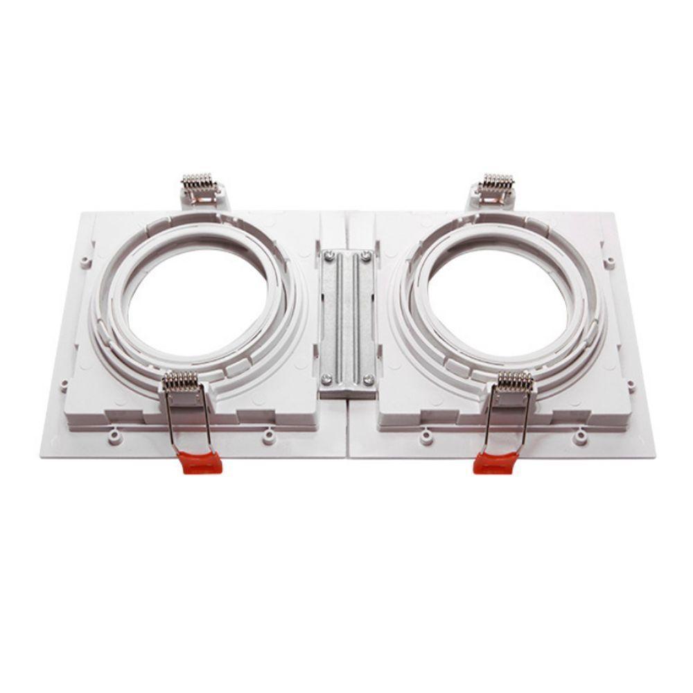 Spot De Embutir Quadrado Recuado Duplo Ar111 Direcionável Branco - 2