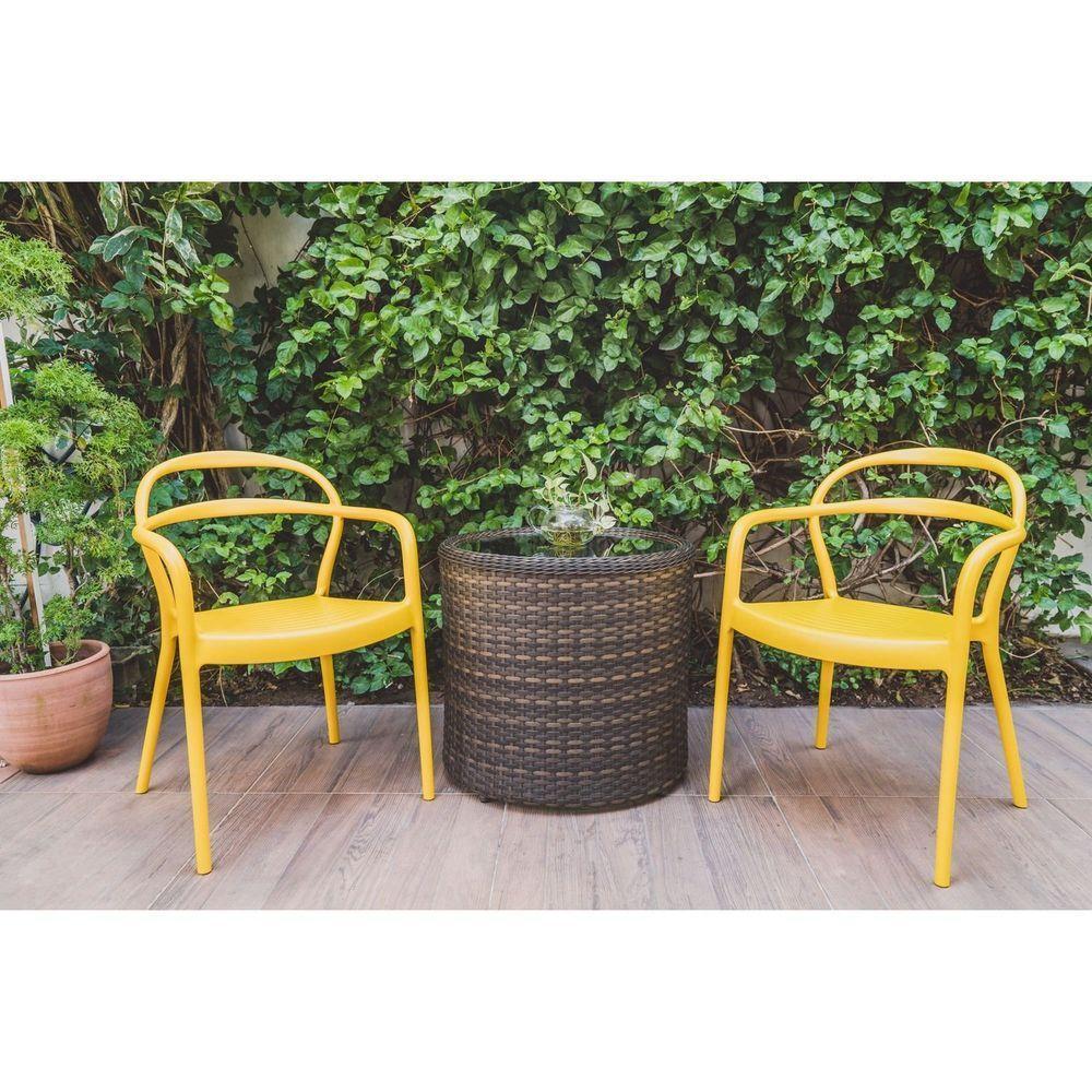 Cadeira Tramontina Sissi Amarela Com Braços Em Polipropileno E Fibra De Vidro Tramontina - 7