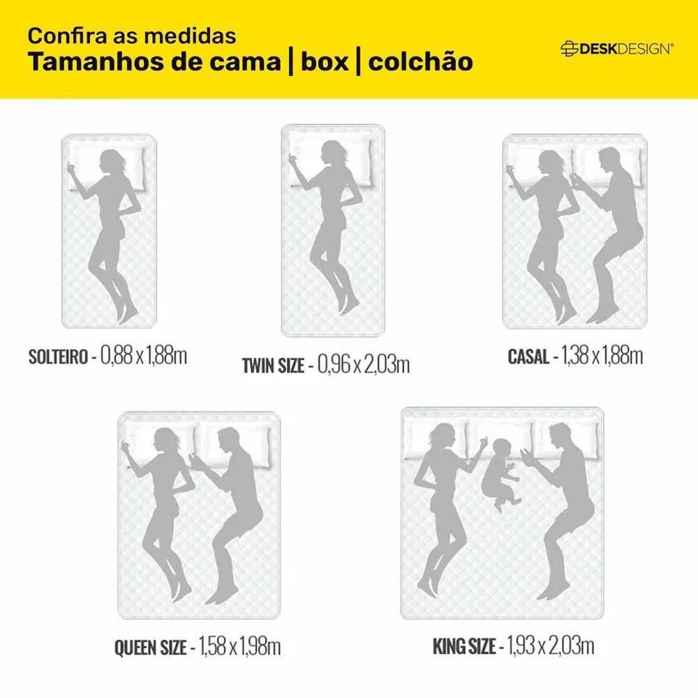 Cabeceira Cama Box Casal King Size Mel 195cm Com Frame Suede Marrom - Desk Design - 5