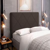 Cabeceira Cama Box Casal King Size Mel 195cm Com Frame Suede Marrom - Desk Design - 5