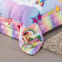 Kit Edredom Plush Fofinho Infantil Dupla Face Dream 2 Peças Solteiro - Unicórnio - 3