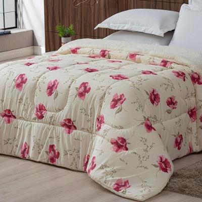 Coberdrom Sherpa-percal 180 Fios Estampado Queen Gran Moratta 01 Peça - Floral Rose