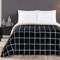 Coberdrom Sherpa E Flannel Austin Solteiro Manta 100g 01 Peça - Preto - 5