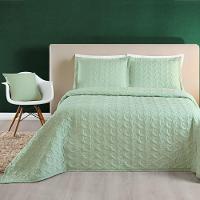 Cobre Leito 200 Fios Bordado ágata Casal Padrão 03 Peças - Verde - 2