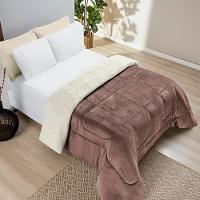 Coberdrom Sherpa E Flannel Everest Solteiro Manta Alta 150g 01 Peça - Rose - 2