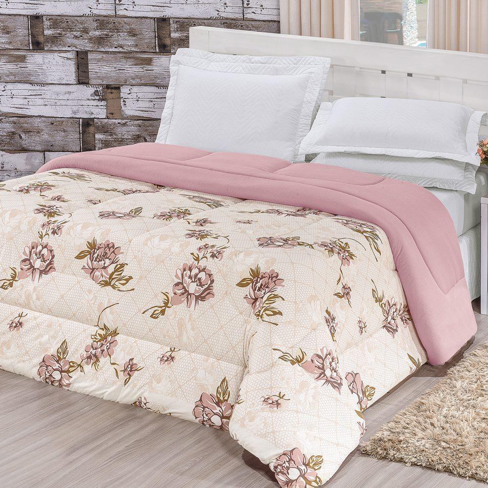 Edredom Dupla Face Super King Quality 01 Peça - Rosê - 2