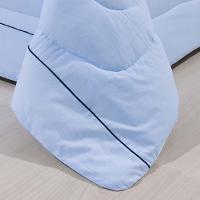 Kit Edredom 100% Algodão Percal 150 Fios Dupla Face Solteiro + Jogo De Cama 5 Peças - Azul-branco - 8