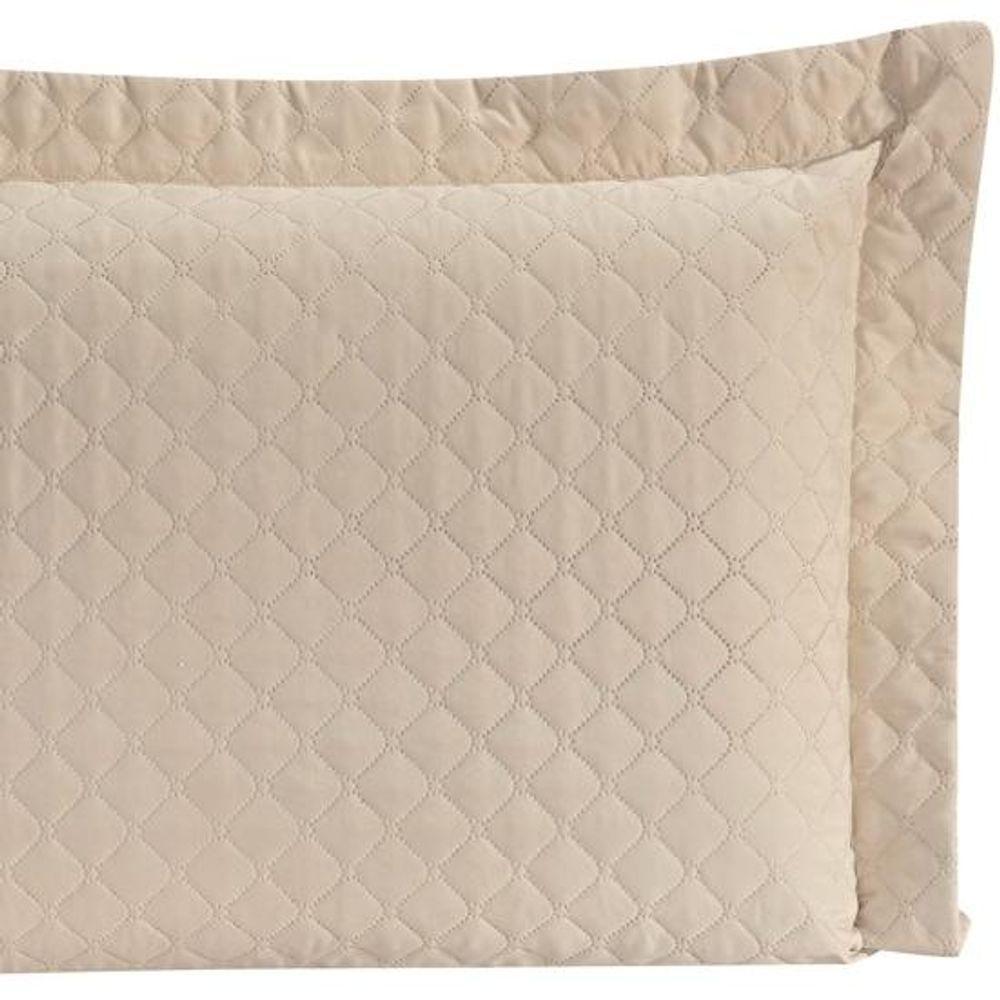 Porta Travesseiro Com Debrum Requinte Liso 01 Peça - Bege - 5