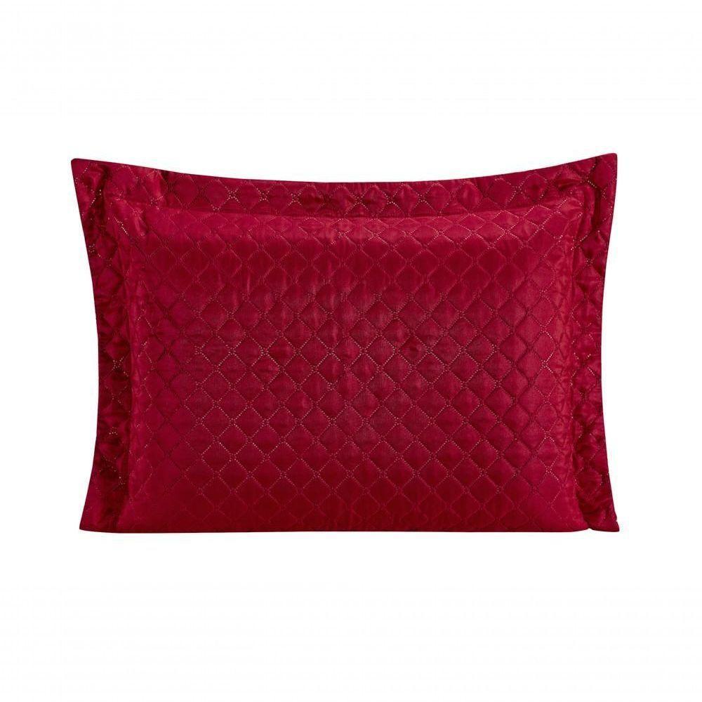 Porta Travesseiro Com Debrum Requinte Liso 01 Peça - Vermelho - 1