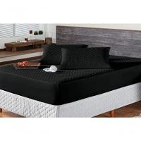 Protetor Colchao Solteiro Impermeavel Matelado Aquarela 01 Peça - Preto - 2